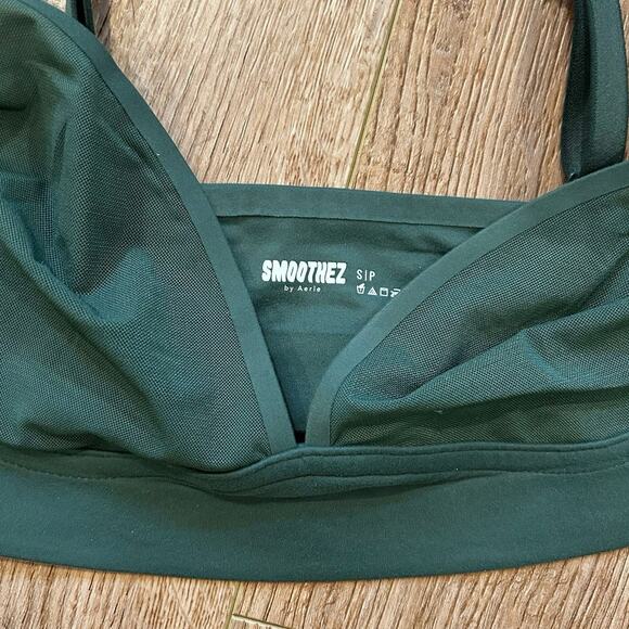 NWT SMOOTHEZ By Aerie Mesh Unlined Bralette Olive Green Size Small - Picture 8 of 9